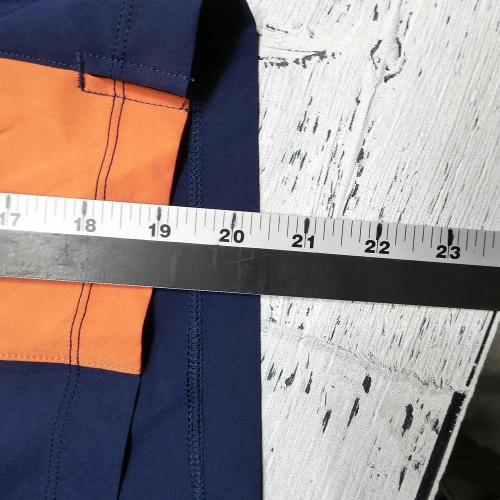 Rhone Swim Shorts Mens 2XL Blue‎ Orange Colorblock Barrier Lined Quick Dry